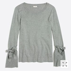 Gray Jcrew Factory Tie Bell Sleeve Sweater